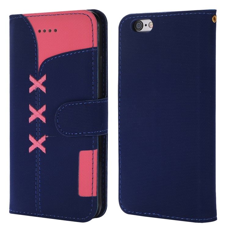 Fabric Stitching Embroidery Horizontal Flip Leather Case With Holder & Card Slots & Wallet for iPhone 6