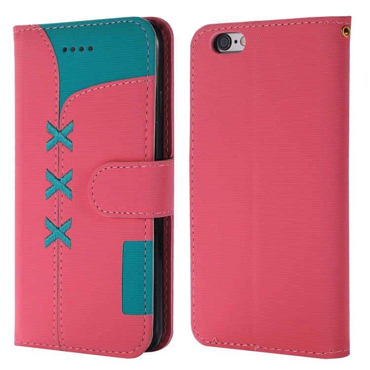 Fabric Stitching Embroidery Horizontal Flip Leather Case With Holder & Card Slots & Wallet for iPhone 6