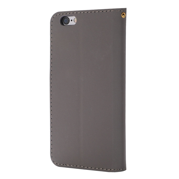 Fabric Stitching Embroidery Horizontal Flip Leather Case With Holder & Card Slots & Wallet for iPhone 6