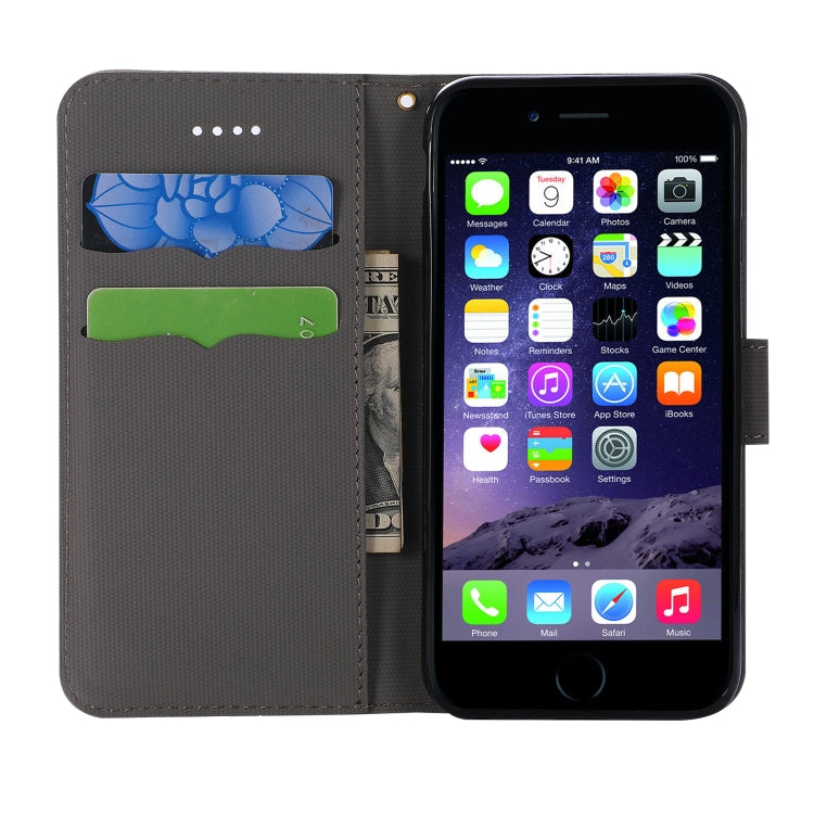 Fabric Stitching Embroidery Horizontal Flip Leather Case With Holder & Card Slots & Wallet for iPhone 6