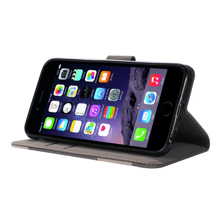 Fabric Stitching Embroidery Horizontal Flip Leather Case With Holder & Card Slots & Wallet for iPhone 6
