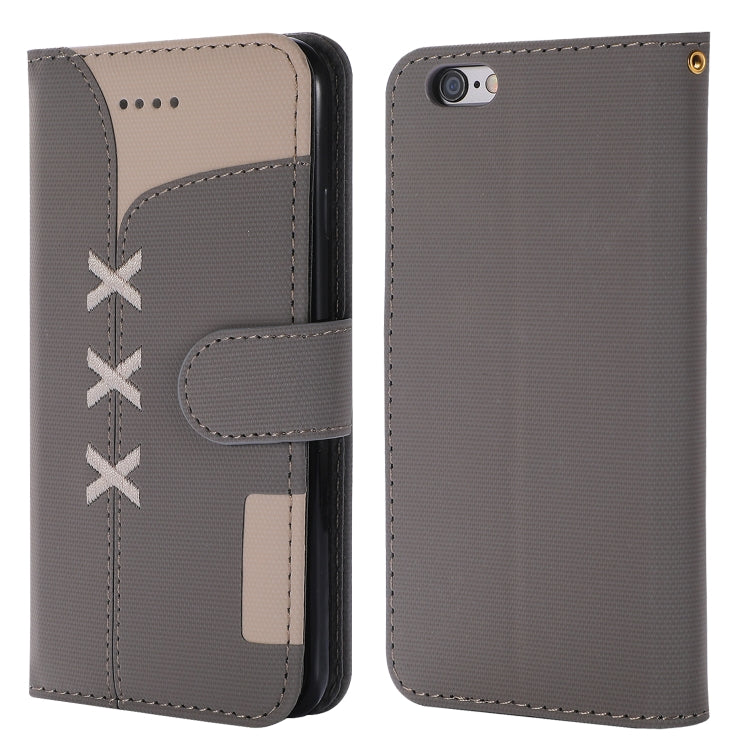 Fabric Stitching Embroidery Horizontal Flip Leather Case With Holder & Card Slots & Wallet for iPhone 6