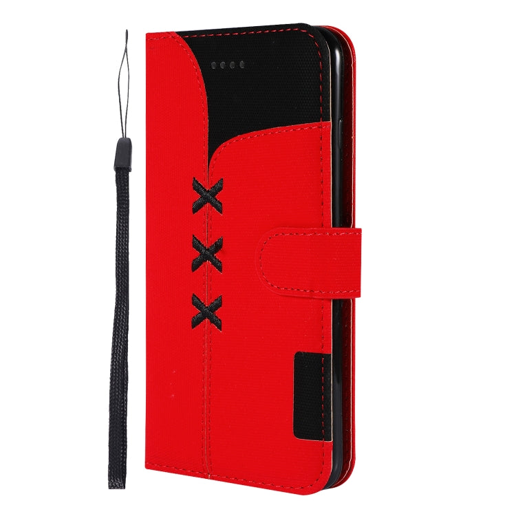 Fabric Stitching Embroidery Horizontal Flip Leather Case With Holder & Card Slots & Wallet for iPhone 6 Plus