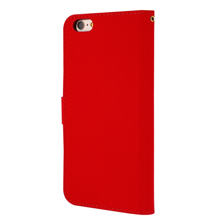 Fabric Stitching Embroidery Horizontal Flip Leather Case With Holder & Card Slots & Wallet for iPhone 6 Plus