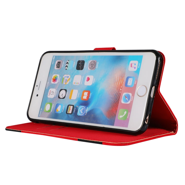 Fabric Stitching Embroidery Horizontal Flip Leather Case With Holder & Card Slots & Wallet for iPhone 6 Plus