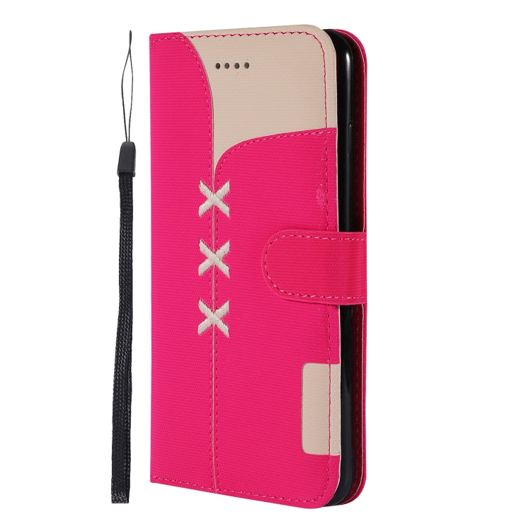 Fabric Stitching Embroidery Horizontal Flip Leather Case With Holder & Card Slots & Wallet for iPhone 6 Plus