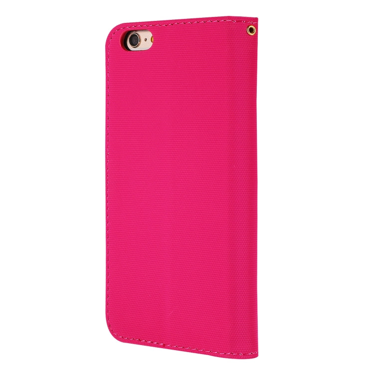 Fabric Stitching Embroidery Horizontal Flip Leather Case With Holder & Card Slots & Wallet for iPhone 6 Plus
