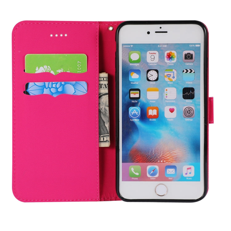 Fabric Stitching Embroidery Horizontal Flip Leather Case With Holder & Card Slots & Wallet for iPhone 6 Plus