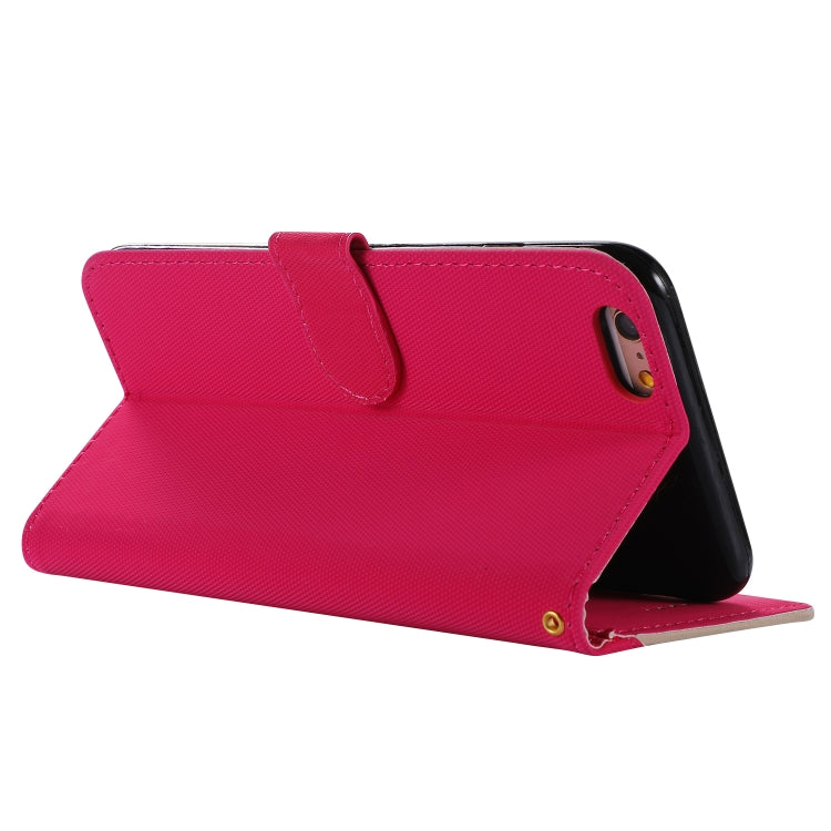 Fabric Stitching Embroidery Horizontal Flip Leather Case With Holder & Card Slots & Wallet for iPhone 6 Plus