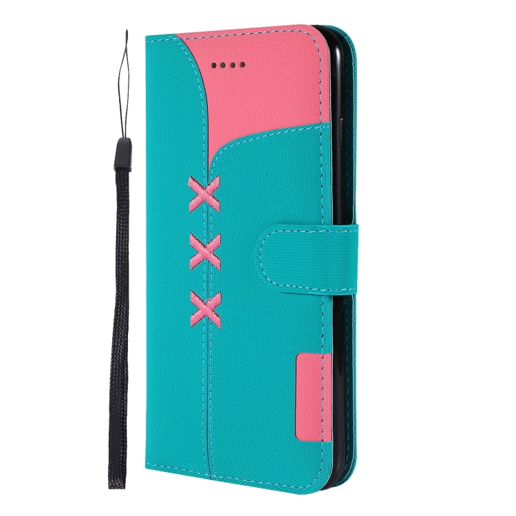 Fabric Stitching Embroidery Horizontal Flip Leather Case With Holder & Card Slots & Wallet for iPhone 6 Plus