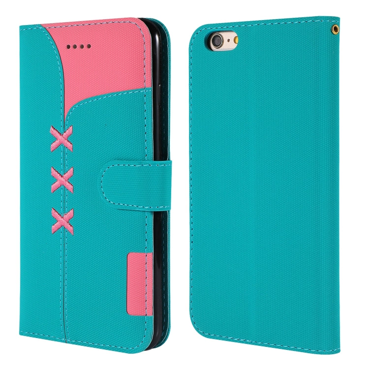 Fabric Stitching Embroidery Horizontal Flip Leather Case With Holder & Card Slots & Wallet for iPhone 6 Plus