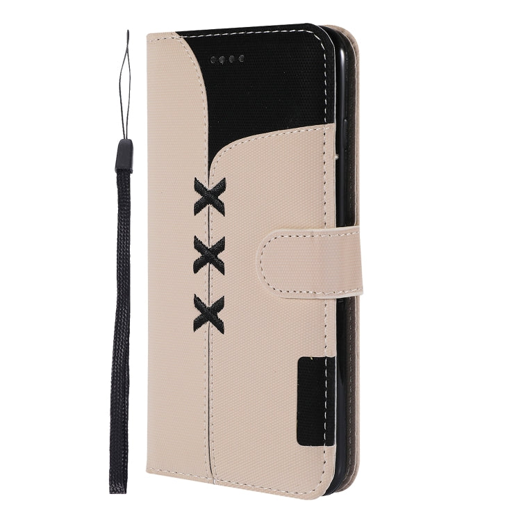 Fabric Stitching Embroidery Horizontal Flip Leather Case With Holder & Card Slots & Wallet for iPhone 6 Plus