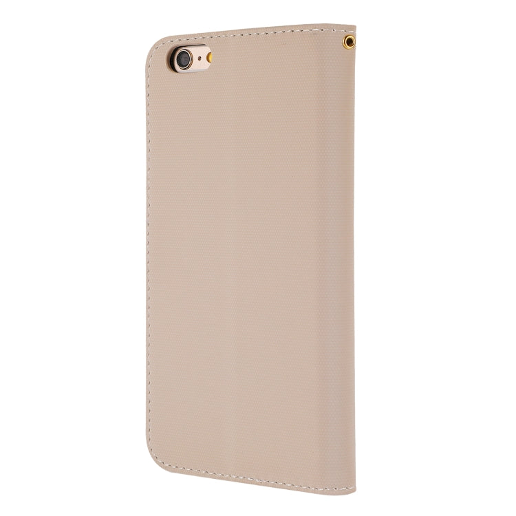 Fabric Stitching Embroidery Horizontal Flip Leather Case With Holder & Card Slots & Wallet for iPhone 6 Plus