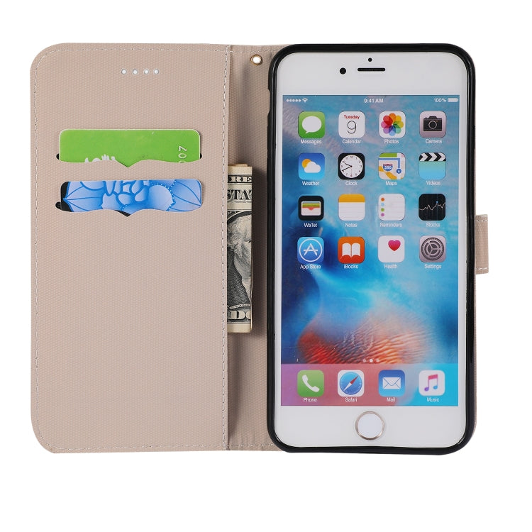 Fabric Stitching Embroidery Horizontal Flip Leather Case With Holder & Card Slots & Wallet for iPhone 6 Plus
