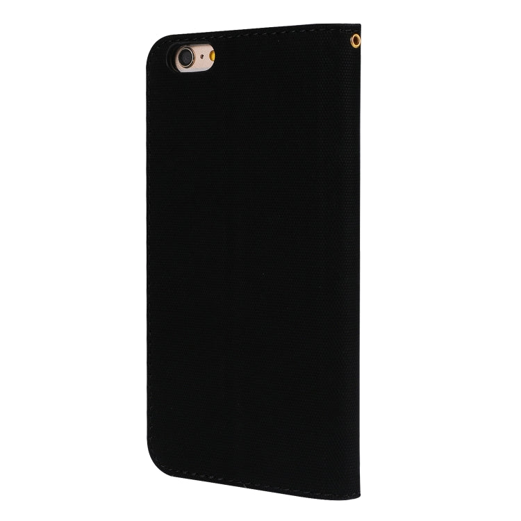Fabric Stitching Embroidery Horizontal Flip Leather Case With Holder & Card Slots & Wallet for iPhone 6 Plus