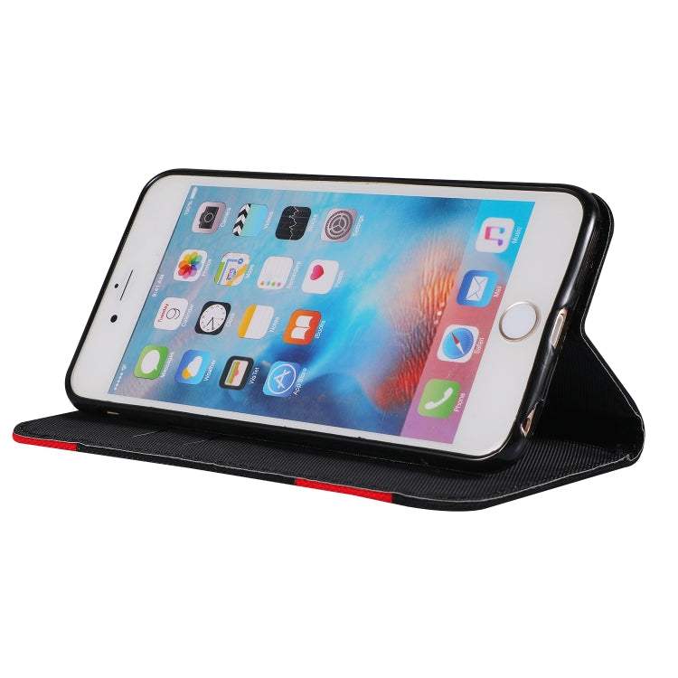 Fabric Stitching Embroidery Horizontal Flip Leather Case With Holder & Card Slots & Wallet for iPhone 6 Plus
