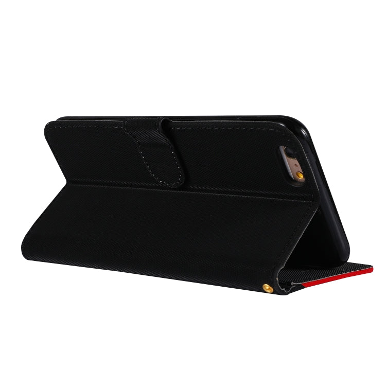 Fabric Stitching Embroidery Horizontal Flip Leather Case With Holder & Card Slots & Wallet for iPhone 6 Plus