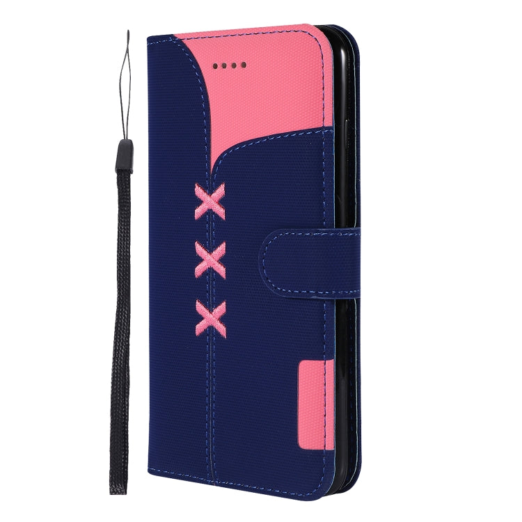Fabric Stitching Embroidery Horizontal Flip Leather Case With Holder & Card Slots & Wallet for iPhone 6 Plus