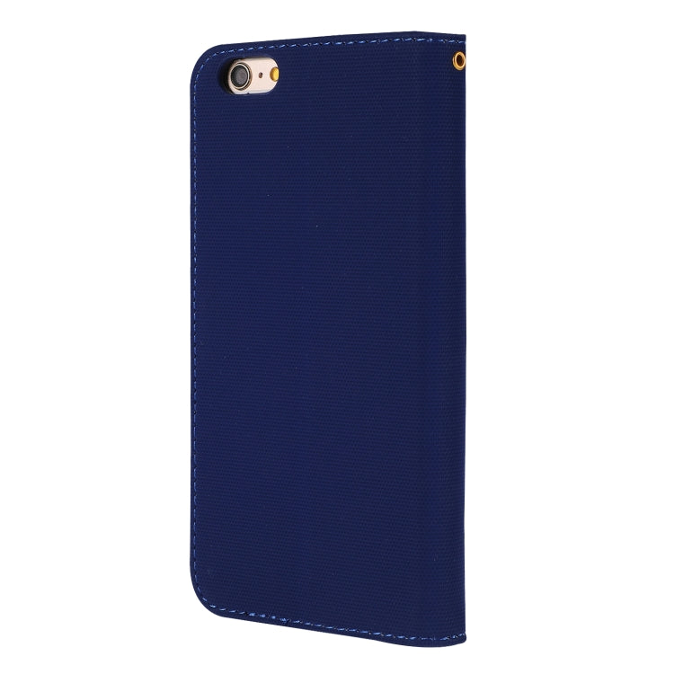 Fabric Stitching Embroidery Horizontal Flip Leather Case With Holder & Card Slots & Wallet for iPhone 6 Plus