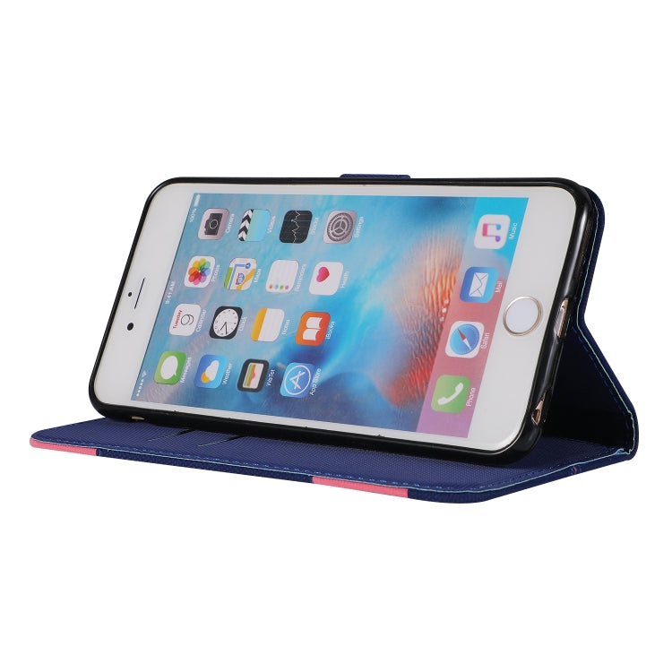 Fabric Stitching Embroidery Horizontal Flip Leather Case With Holder & Card Slots & Wallet for iPhone 6 Plus