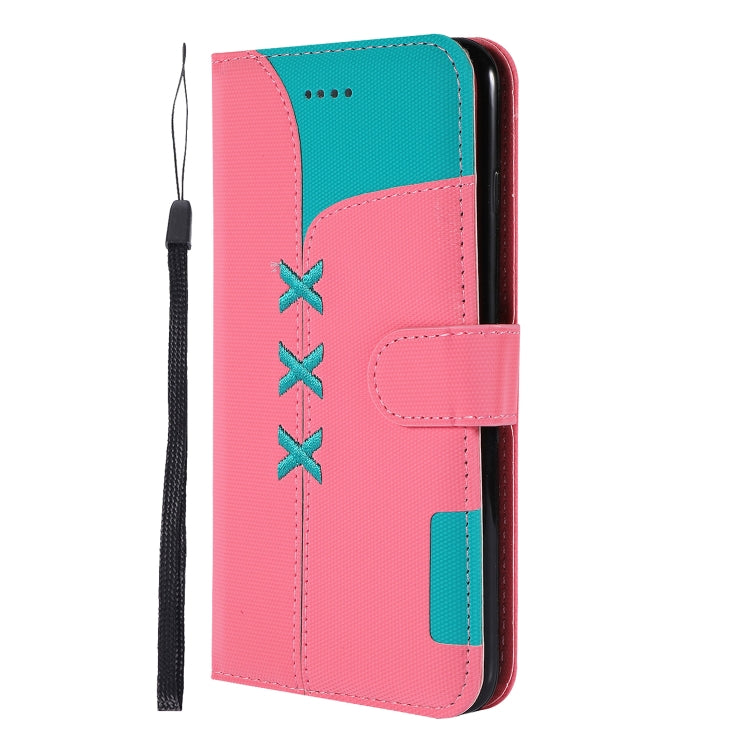Fabric Stitching Embroidery Horizontal Flip Leather Case With Holder & Card Slots & Wallet for iPhone 6 Plus