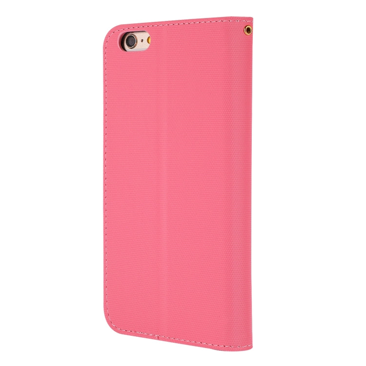 Fabric Stitching Embroidery Horizontal Flip Leather Case With Holder & Card Slots & Wallet for iPhone 6 Plus