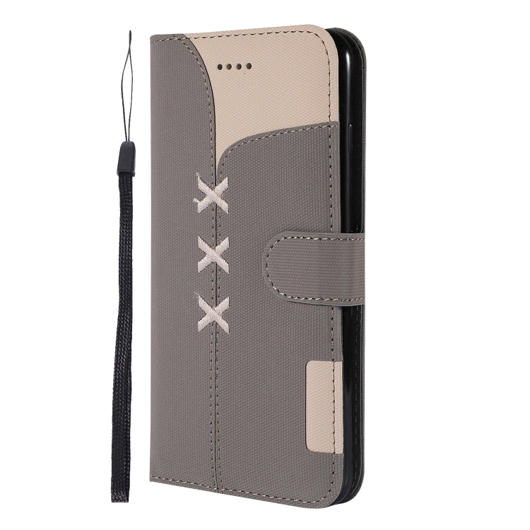 Fabric Stitching Embroidery Horizontal Flip Leather Case With Holder & Card Slots & Wallet for iPhone 6 Plus