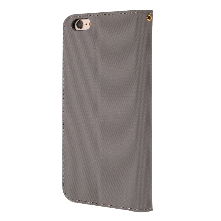 Fabric Stitching Embroidery Horizontal Flip Leather Case With Holder & Card Slots & Wallet for iPhone 6 Plus