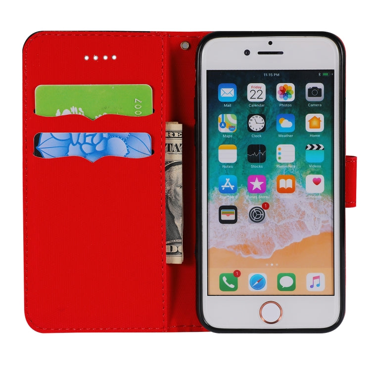 For iPhone SE 2022 / SE 2020 / 8 / 7 Fabric Stitching Embroidery Horizontal Flip Leather Case With Holder & Card Slots & Wallet