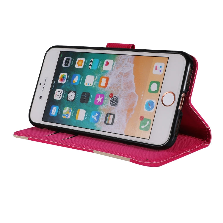 For iPhone SE 2022 / SE 2020 / 8 / 7 Fabric Stitching Embroidery Horizontal Flip Leather Case With Holder & Card Slots & Wallet