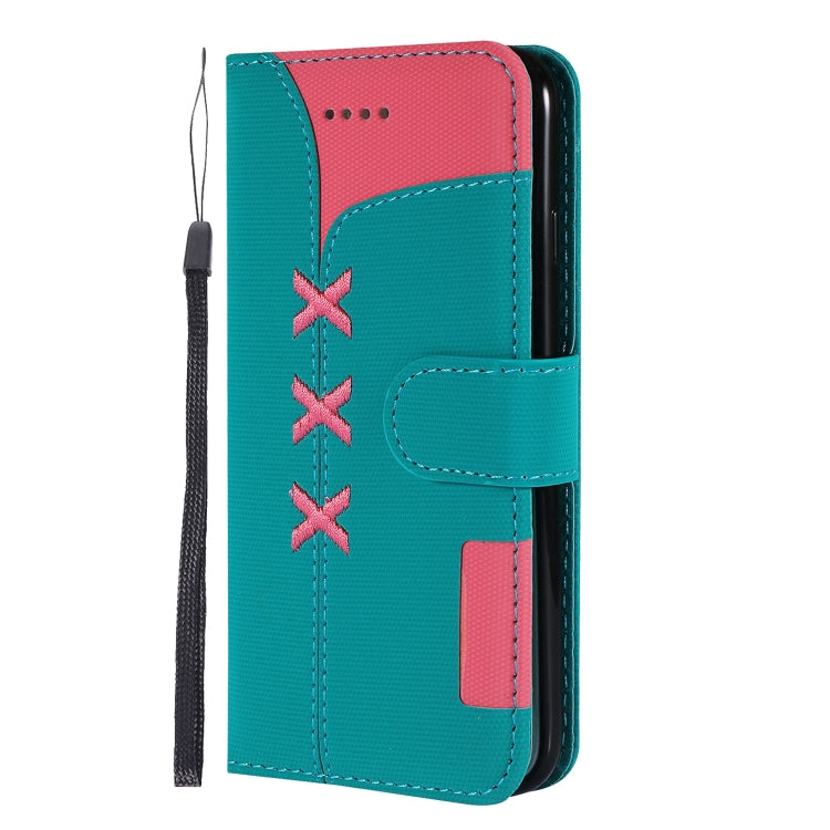 For iPhone SE 2022 / SE 2020 / 8 / 7 Fabric Stitching Embroidery Horizontal Flip Leather Case With Holder & Card Slots & Wallet