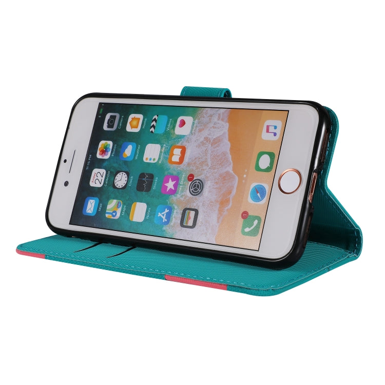 For iPhone SE 2022 / SE 2020 / 8 / 7 Fabric Stitching Embroidery Horizontal Flip Leather Case With Holder & Card Slots & Wallet