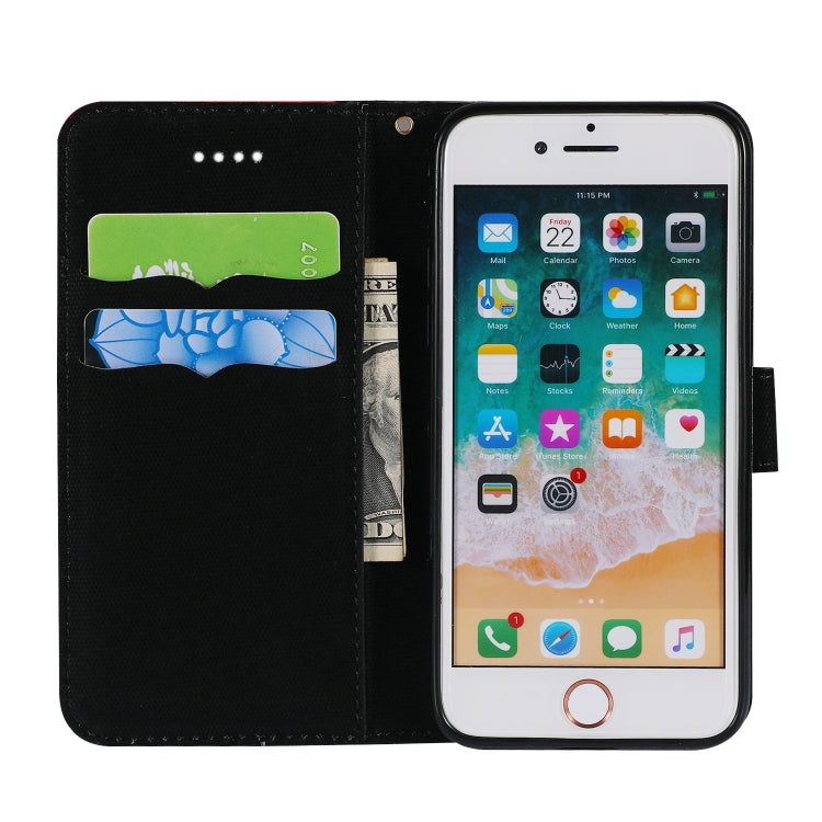 For iPhone SE 2022 / SE 2020 / 8 / 7 Fabric Stitching Embroidery Horizontal Flip Leather Case With Holder & Card Slots & Wallet