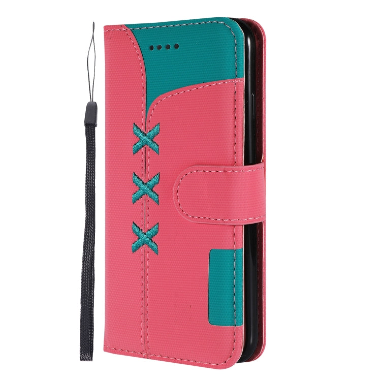 For iPhone SE 2022 / SE 2020 / 8 / 7 Fabric Stitching Embroidery Horizontal Flip Leather Case With Holder & Card Slots & Wallet