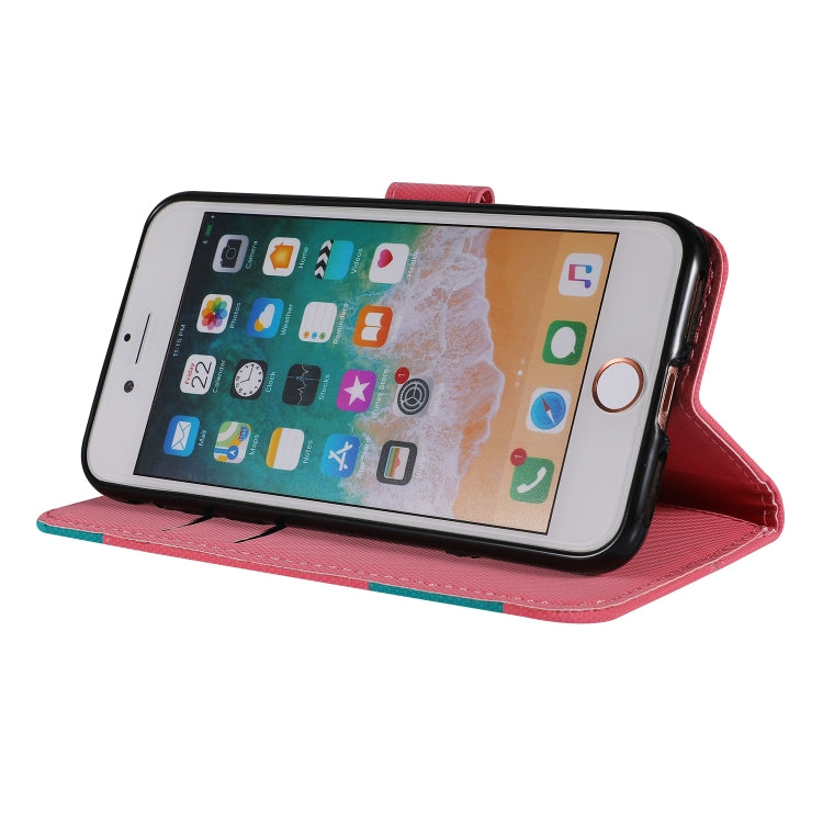 For iPhone SE 2022 / SE 2020 / 8 / 7 Fabric Stitching Embroidery Horizontal Flip Leather Case With Holder & Card Slots & Wallet