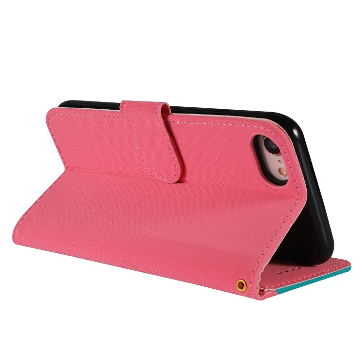 For iPhone SE 2022 / SE 2020 / 8 / 7 Fabric Stitching Embroidery Horizontal Flip Leather Case With Holder & Card Slots & Wallet