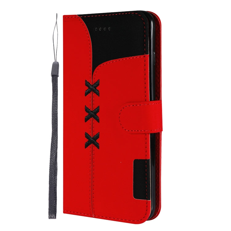 Fabric Stitching Embroidery Horizontal Flip Leather Case With Holder & Card Slots & Wallet for iPhone 8 Plus / 7 plus
