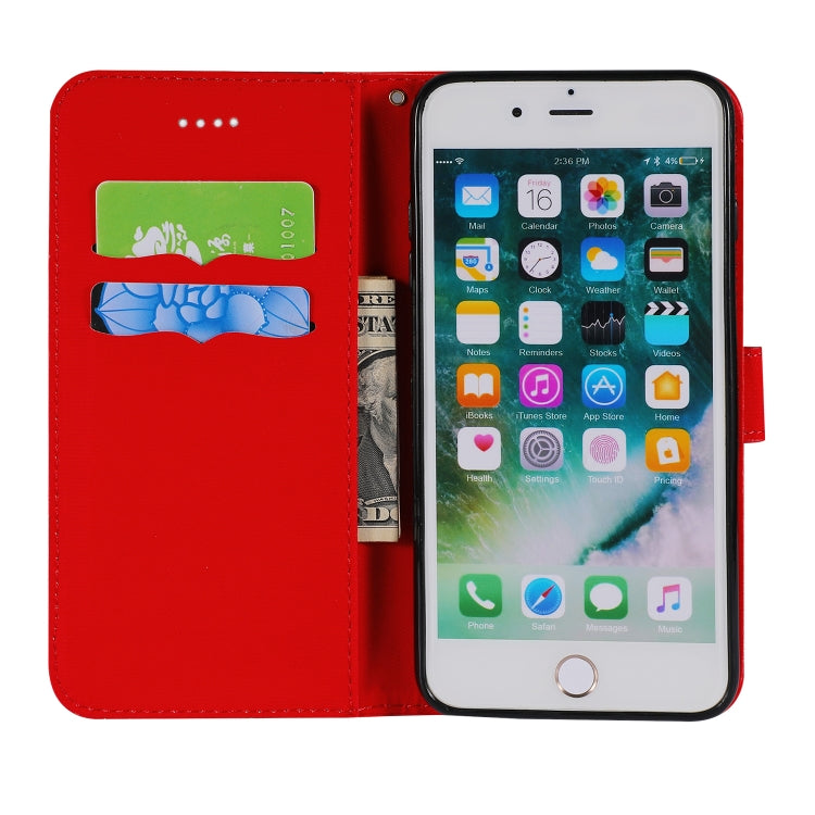 Fabric Stitching Embroidery Horizontal Flip Leather Case With Holder & Card Slots & Wallet for iPhone 8 Plus / 7 plus