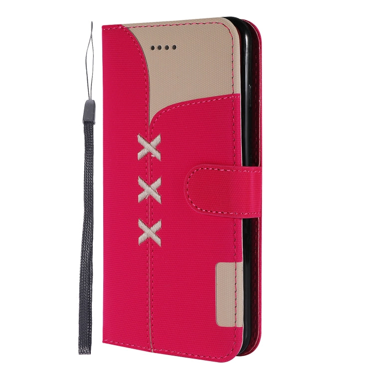 Fabric Stitching Embroidery Horizontal Flip Leather Case With Holder & Card Slots & Wallet for iPhone 8 Plus / 7 plus