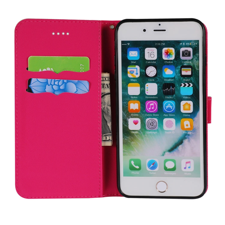 Fabric Stitching Embroidery Horizontal Flip Leather Case With Holder & Card Slots & Wallet for iPhone 8 Plus / 7 plus