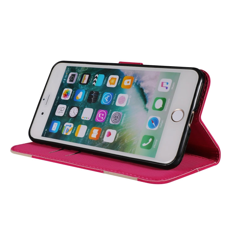 Fabric Stitching Embroidery Horizontal Flip Leather Case With Holder & Card Slots & Wallet for iPhone 8 Plus / 7 plus