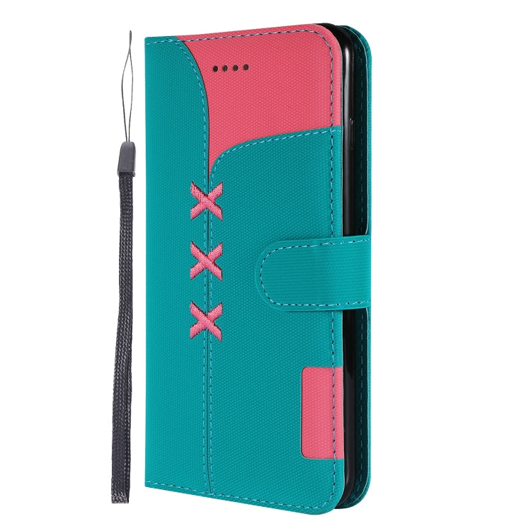 Fabric Stitching Embroidery Horizontal Flip Leather Case With Holder & Card Slots & Wallet for iPhone 8 Plus / 7 plus