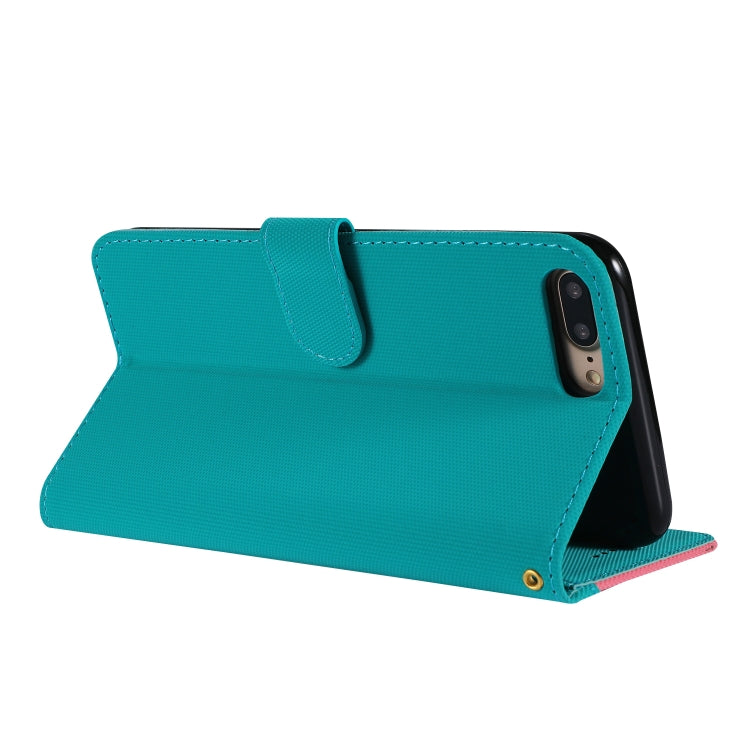 Fabric Stitching Embroidery Horizontal Flip Leather Case With Holder & Card Slots & Wallet for iPhone 8 Plus / 7 plus
