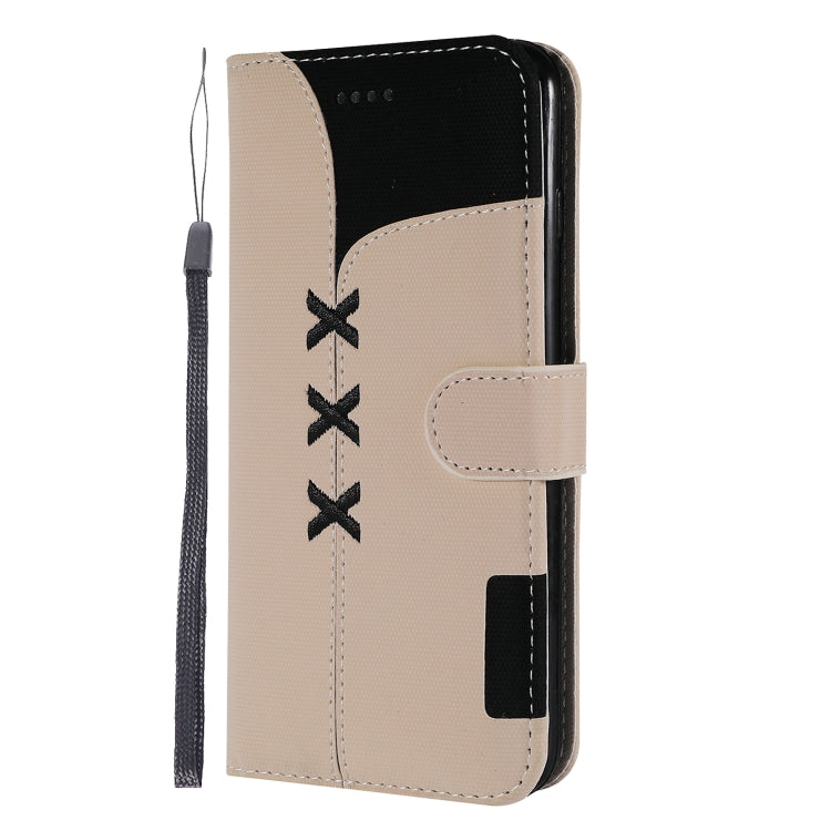 Fabric Stitching Embroidery Horizontal Flip Leather Case With Holder & Card Slots & Wallet for iPhone 8 Plus / 7 plus