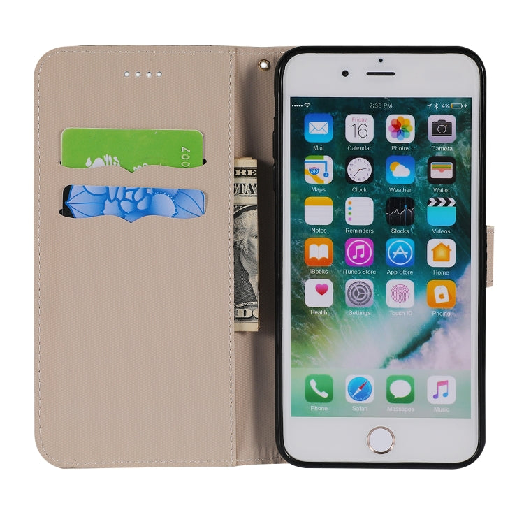 Fabric Stitching Embroidery Horizontal Flip Leather Case With Holder & Card Slots & Wallet for iPhone 8 Plus / 7 plus