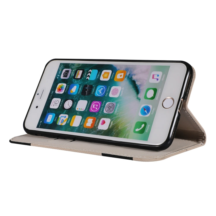 Fabric Stitching Embroidery Horizontal Flip Leather Case With Holder & Card Slots & Wallet for iPhone 8 Plus / 7 plus