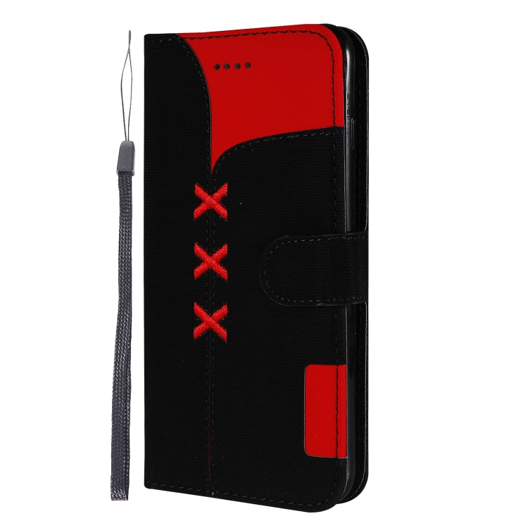 Fabric Stitching Embroidery Horizontal Flip Leather Case With Holder & Card Slots & Wallet for iPhone 8 Plus / 7 plus