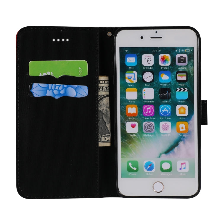 Fabric Stitching Embroidery Horizontal Flip Leather Case With Holder & Card Slots & Wallet for iPhone 8 Plus / 7 plus