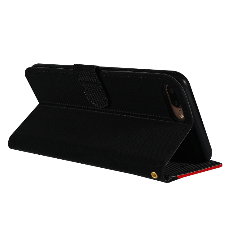 Fabric Stitching Embroidery Horizontal Flip Leather Case With Holder & Card Slots & Wallet for iPhone 8 Plus / 7 plus
