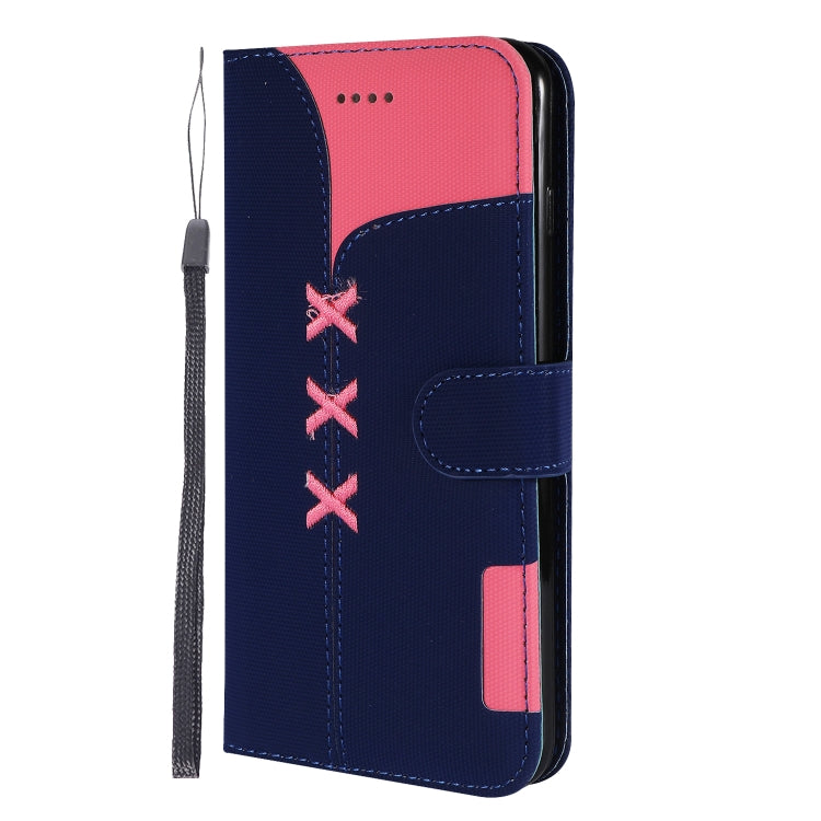 Fabric Stitching Embroidery Horizontal Flip Leather Case With Holder & Card Slots & Wallet for iPhone 8 Plus / 7 plus